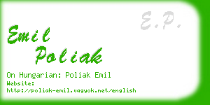 emil poliak business card